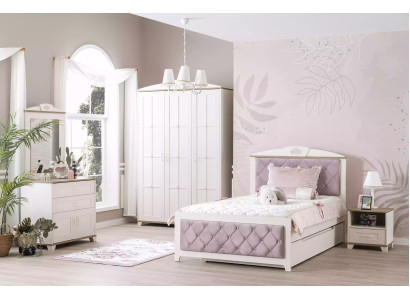 Funktionsbett Chesterfield Ausziehbares Kinderbett Bett 100 Holz Rosa