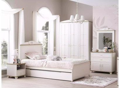 Kinderbett Holzbett Funktionsbett Ausziehbares Bett 100 Holz Weiß Neu