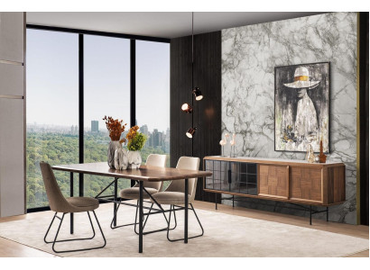 Essecke Essgruppe Esstisch Set 8tlg Esszimmer Braun Holz Stilvoll