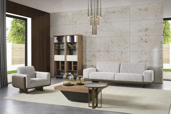 Gruppe Couchen Komplette Polstersofa Grau Stoffsofa Sofagarnitur 3tlg