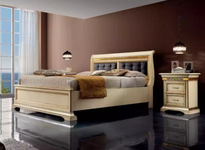 Bett 2x Nachttische 3tlg. Schlafzimmer Set Designer Luxus Komplett Sets