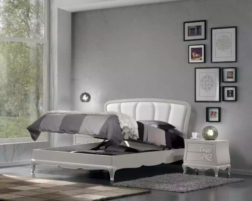 Luxus Schlafzimmer Set 5tlg. Bett 2x Nachttische Kommode Designer Möbel