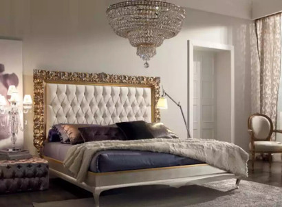 Bett Luxus Bettrahmen Holz Schlafzimmer Doppel Italienische Möbel Neu