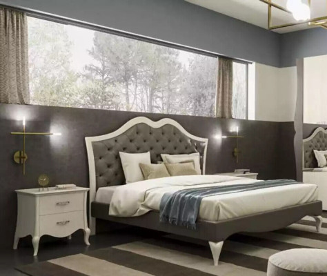 Design Betten Schlafzimmer Bett 2x Nachttische Modern Luxus Möbel 3tlg