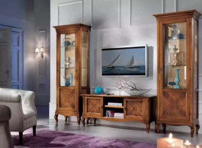 Wohnzimmer TV-Ständer 2x Vitrine 3tlg. Neu Wohnzimmermöbel Set Designer