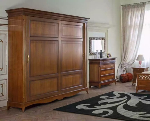 Echtholz Kleiderschrank Holzschrank Schrank Schlafzimmer Möbel Italien Neu