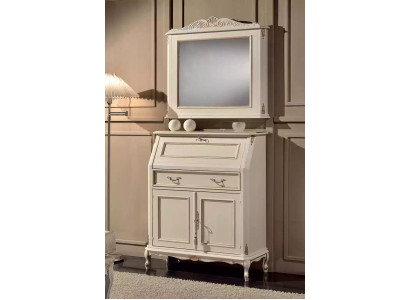 Weiße Kommode mit Spiegel Klassischer Stil Möbel Set 2tlg Sideboard Kommoden