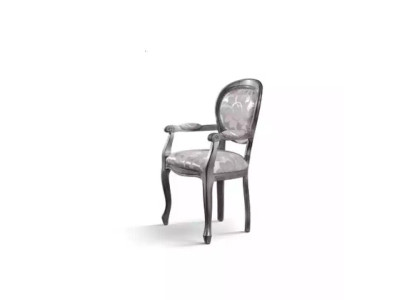Esszimmerstuhl Stuhl Esszimmer Luxus Sitzer Stühle Holz Stoff Silber