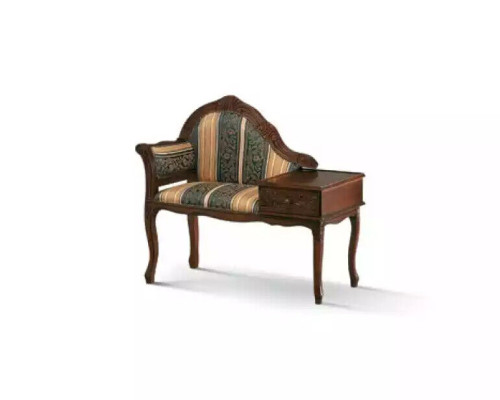 Klassischer Bank Braun Sitzbank Luxus Sitzmöbel Stoff Textil Neu Sitz