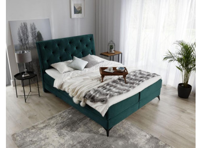 Luxus Boxspring Bett Stoff Hotel Grün Betten Schlafzimmer Möbel Design Samt Neu