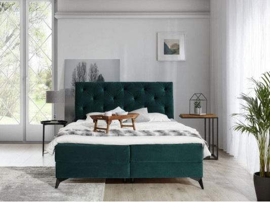 Luxus Boxspring Bett Stoff Hotel Grün Betten Schlafzimmer Möbel Design Samt Neu