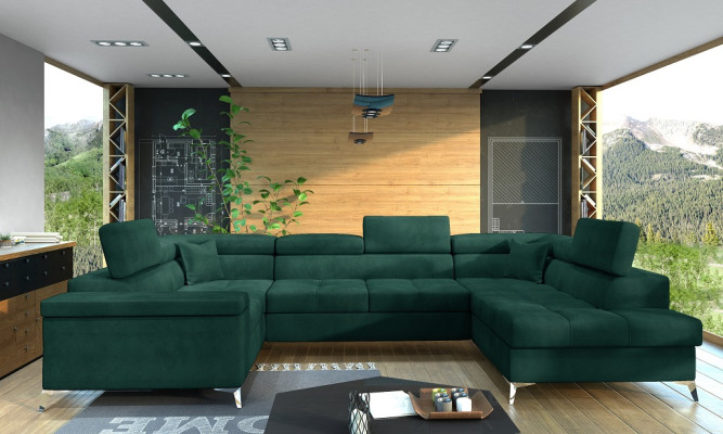 Ecksofa U-Form Sofa Couch Design Polster Schlafsofa Bettfunktion Wohnlandschaft