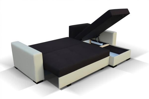 Design Ecksofa Newark Bettfunktion Couch Leder Textil Sofas Schlaf Sofa