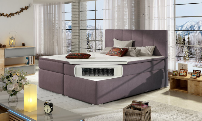 Lederbett Polster Bett Boxspring Betten 180x200cm Bettkasten Matratze