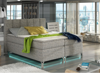 Boxspring Bett 180x200cm Hotel Betten Leder Komplett Bettkasten Topper