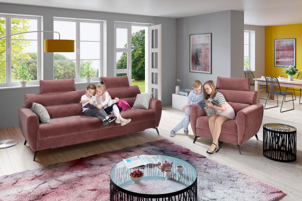 Klassische Design Couch Sitz Polster Komplett Set Garnitur 3+2 Textil Garnituren