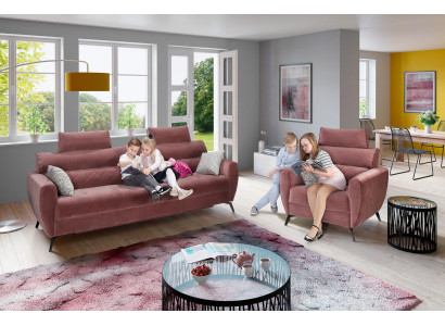Klassische Design Couch Sitz Polster Komplett Set Garnitur 3+2 Textil Garnituren