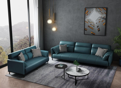 Sofa 3 Sitzer Ledersofa Couch Wohnlandschaft Garnitur Design Modern Sitz