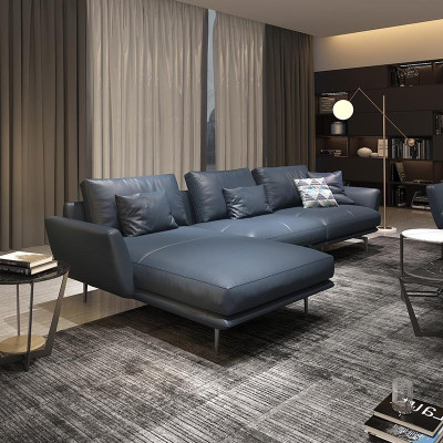 Sofa L-Form Ledersofa Couch Wohnlandschaft Garnitur Design Ecksofa Modern Sofa