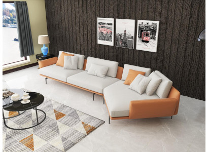 Ecksofa L-Form Stoff Couch Wohnlandschaft Garnitur Design Modern Sofa Neu Sofas