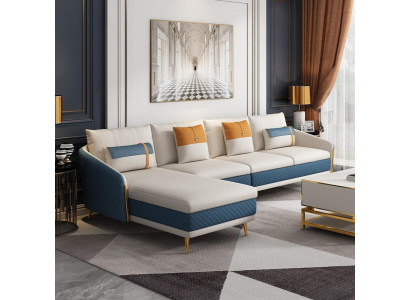Luxus Ecksofa L-Form Garnitur Ledersofa Sitz Wohnzimmer Ecke Sofa Couch Sofas