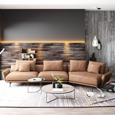 Ecksofa L-Form Modernes Sofa Deko Ledersofa Ecksofa Polster Wohnlandschaft