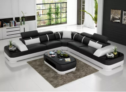 Wohnzimmer Eckcouch Design Ecksofa Möbel Moderne Lederpolster Couch