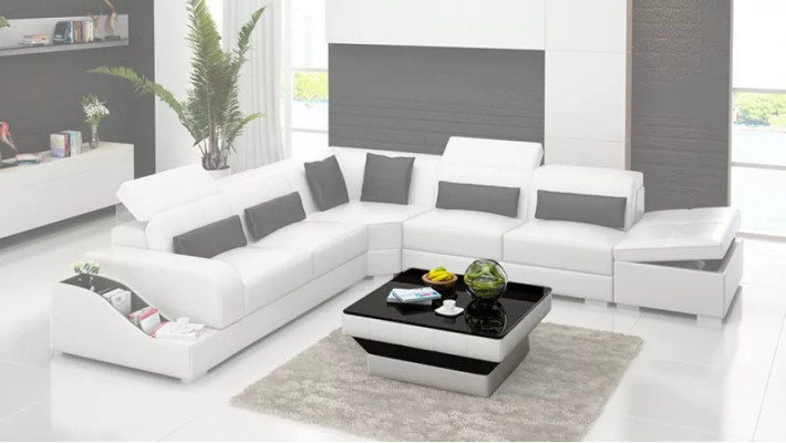 Eckgarnitur Sofa Ledersofa Ecksofa Polster Polster Couch Garnitur Wohnlandschaft