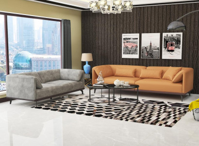 Sofagarnitur 4+3+2 Ledersofa Couch Wohnlandschaft Garnitur Design Modernes Sofa