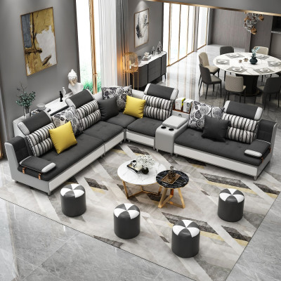 Ecksofa L Form Modernes Sofa Ledersofa Polster Wohnlandschaft Design Couchen Neu