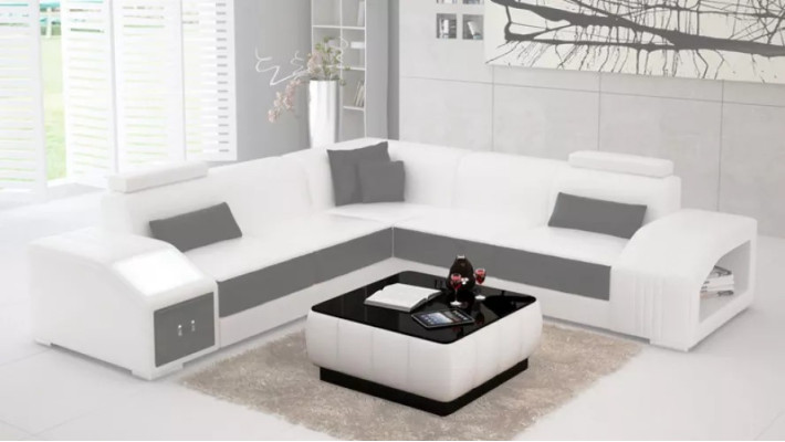 Design Ecksofa Wohnzimmer Eckcouch Lederpolster Couch Sofa L Form
