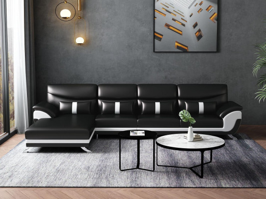 Design Wohnzimmer Lederpolster Ecksofa Eckcouch Couch Sofa L Form
