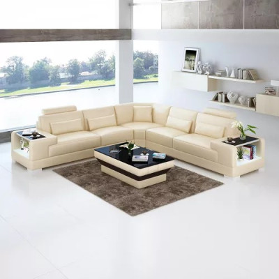 Design Wohnzimmer Sofa Möbel Eckcouch Ecksofa Lederpolster Couch