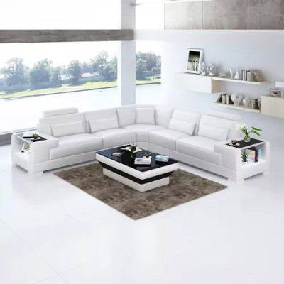 Design Wohnzimmer Sofa Möbel Eckcouch Ecksofa Lederpolster Couch