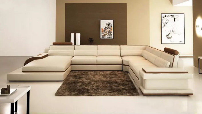 Moderne Wohnzimmer Design Ecksofa Möbel Eckcouch Lederpolster Couch