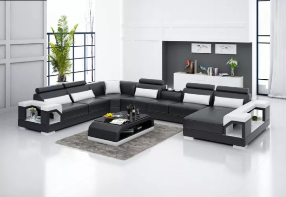 Design Ecksofa Wohnzimmer Möbel Deko Moderne Eckcouch Lederpolster Couch