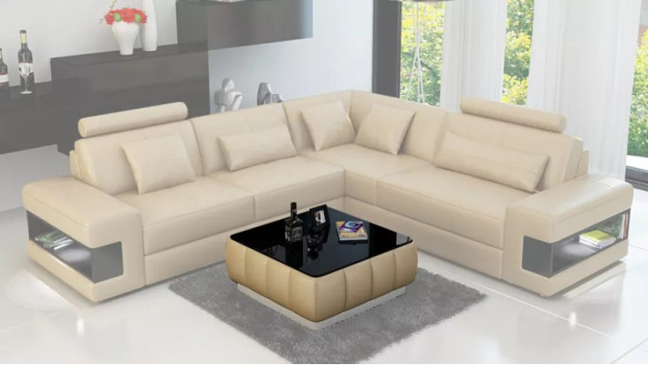 Ecksofa Eckcouch Design Wohnzimmer Möbel Lederpolster Couch Sofa