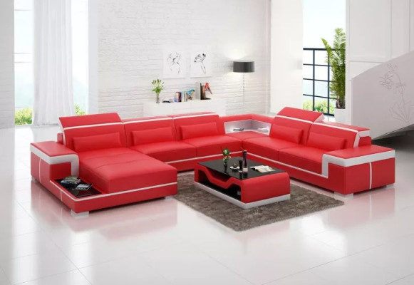 Ecksofa Design Moderne Wohnzimmer Möbel Eckcouch Lederpolster Couch