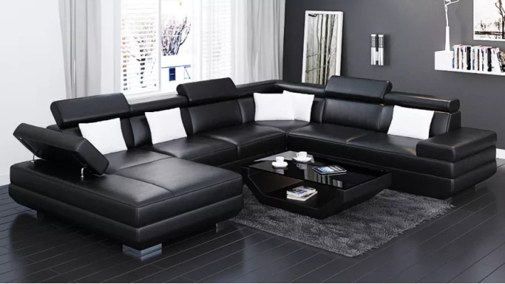 Ecksofa Wohnzimmer Design Moderne Eckcouch Lederpolster Couch Sofa