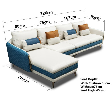 Ecksofa L-Form Modernes Sofa Ledersofa Deko Ecksofa Polster Wohnlandschaft