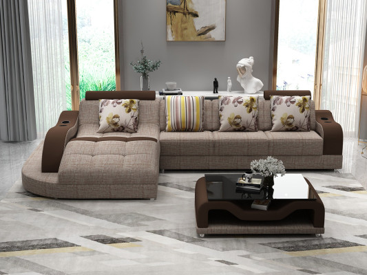 Ecksofa L Form Sofa Couch Polster Wohnlandschaft Ecksofa Textil Sofas Stoff neu