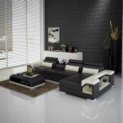 Couch Ecksofa Leder Wohnlandschaft Garnitur Design Modern Sofa L-Form mit USB