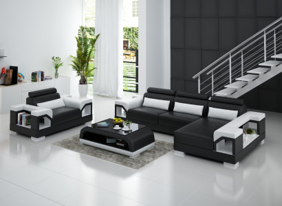 Wohnlandschaft Ecksofa L Form Sessel Set Garnitur Modern Sofa Leder Couch Neu