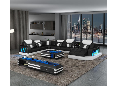 Ecksofa Ausgefallene Wohnlandschaft Polster eckgarnitur couchen sofas usb led