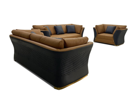 Ledersofa couch wohnlandschaft sofagarnitur design couchen 321 sitzer