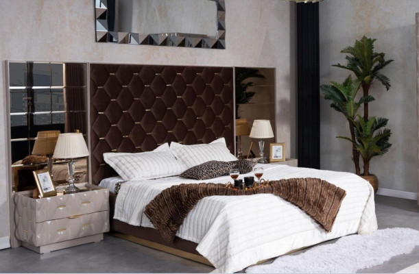Schlafzimmer Bett Nachttisch Betten Doppel Holz Neu Luxus Set 3tlg.