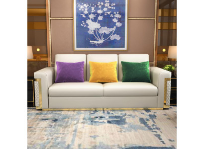 Komplett Set Sofagarnitur 3 2 1 Sitzer Designer 3tlg. Ledersofa 