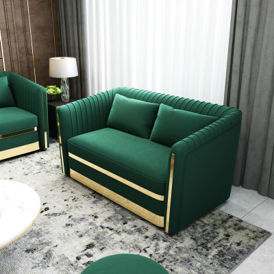 Grün Designer Sofa Couch Polster xxl 2 Sitzer Big Sofas Couchen Textil Leder