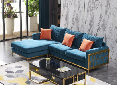 Stoff Modern Couch Wohnlandschaft Textilsofa Sofagarnitur Sofa L-Form