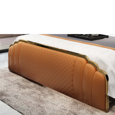 Design Lederbett Schlafzimmer 3tlg. Set 2x Nachttisch Betten Luxus Möbel